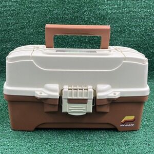 Plano Two Tray Tackle Box Model 6202 Brown Beige